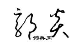 梁锦英郭炎草书个性签名怎么写