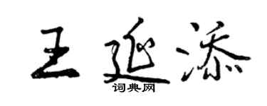 曾庆福王延添行书个性签名怎么写