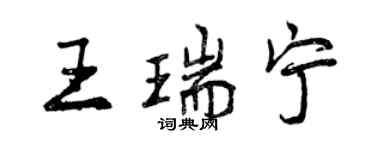 曾庆福王瑞宁行书个性签名怎么写