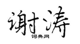 曾庆福谢涛行书个性签名怎么写