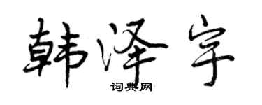 曾庆福韩泽宇行书个性签名怎么写