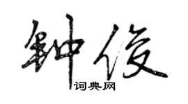 曾庆福钟俊行书个性签名怎么写