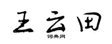 曾庆福王云田行书个性签名怎么写