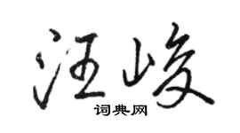 骆恒光汪峻行书个性签名怎么写