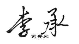骆恒光李承行书个性签名怎么写