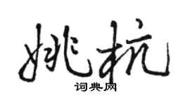 骆恒光姚杭行书个性签名怎么写