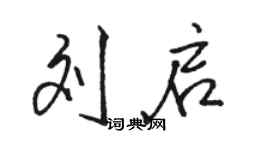 骆恒光刘启行书个性签名怎么写