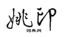 骆恒光姚印行书个性签名怎么写