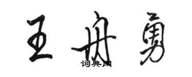 骆恒光王舟勇行书个性签名怎么写