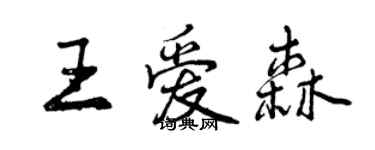 曾庆福王爱森行书个性签名怎么写