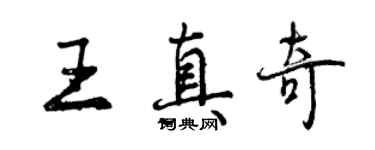 曾庆福王真奇行书个性签名怎么写