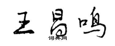 曾庆福王昌鸣行书个性签名怎么写