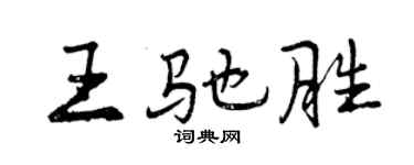 曾庆福王驰胜行书个性签名怎么写