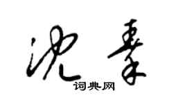 梁锦英沈秦草书个性签名怎么写