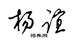 梁锦英杨谊草书个性签名怎么写