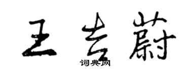 曾庆福王吉蔚行书个性签名怎么写