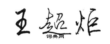 骆恒光王超炬行书个性签名怎么写