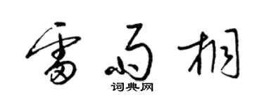 梁锦英雷雨桐草书个性签名怎么写