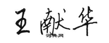 骆恒光王献华行书个性签名怎么写