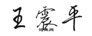 骆恒光王震平行书个性签名怎么写