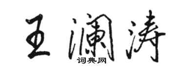 骆恒光王澜涛行书个性签名怎么写
