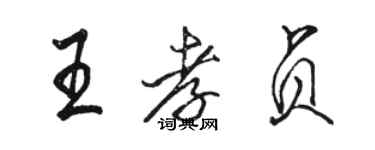 骆恒光王孝贞行书个性签名怎么写