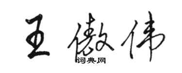 骆恒光王傲伟行书个性签名怎么写