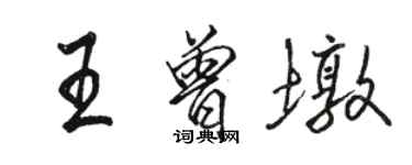 骆恒光王曾墩行书个性签名怎么写