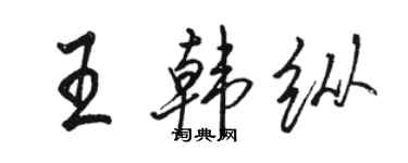 骆恒光王韩纵行书个性签名怎么写
