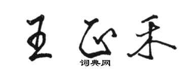 骆恒光王正禾行书个性签名怎么写