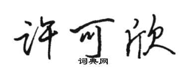 骆恒光许可欣行书个性签名怎么写