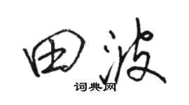 骆恒光田波行书个性签名怎么写