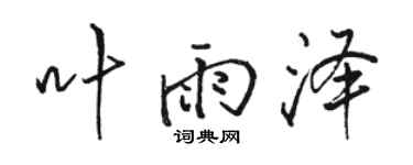 骆恒光叶雨泽行书个性签名怎么写