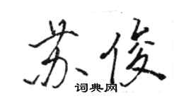 骆恒光苏俊行书个性签名怎么写