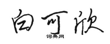 骆恒光白可欣行书个性签名怎么写