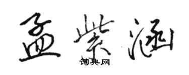 骆恒光孟紫涵行书个性签名怎么写