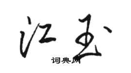 骆恒光江玉行书个性签名怎么写