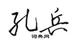 骆恒光孔兵行书个性签名怎么写