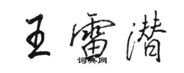 骆恒光王雷潜行书个性签名怎么写