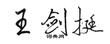 骆恒光王剑挺行书个性签名怎么写