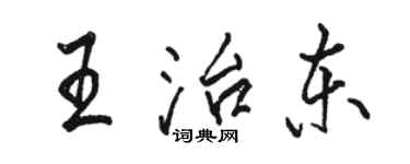 骆恒光王治东行书个性签名怎么写