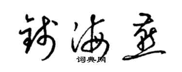 梁锦英钱海燕草书个性签名怎么写