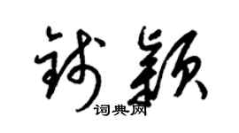 梁锦英钱颖草书个性签名怎么写