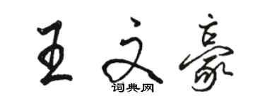 骆恒光王文豪行书个性签名怎么写