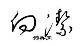梁锦英向洁草书个性签名怎么写