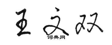 骆恒光王文双行书个性签名怎么写