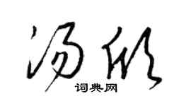 梁锦英汤欣草书个性签名怎么写