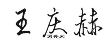 骆恒光王庆赫行书个性签名怎么写