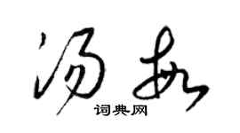 梁锦英汤敏草书个性签名怎么写