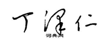 梁锦英丁泽仁草书个性签名怎么写